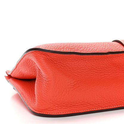 Hermes Taurillon Clemence Halzan 31 GM Orange 11 of 12