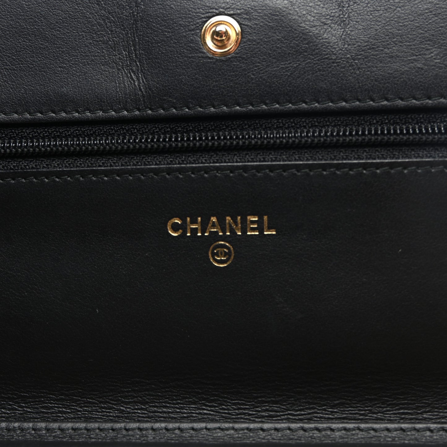 Aged Calfskin Quilted Lucky Charms 2.55 Reissue Wallet On Chain WOC Black