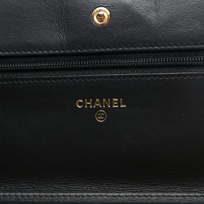 Chanel Aged Calfskin Quilted Lucky Charms 2.55 Reissue Wallet On Chain WOC Black 6 of 12