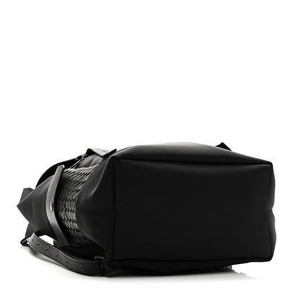 Bottega Veneta Canvas Calfskin Intrecciato Sassolungo Backpack Black 4 of 9