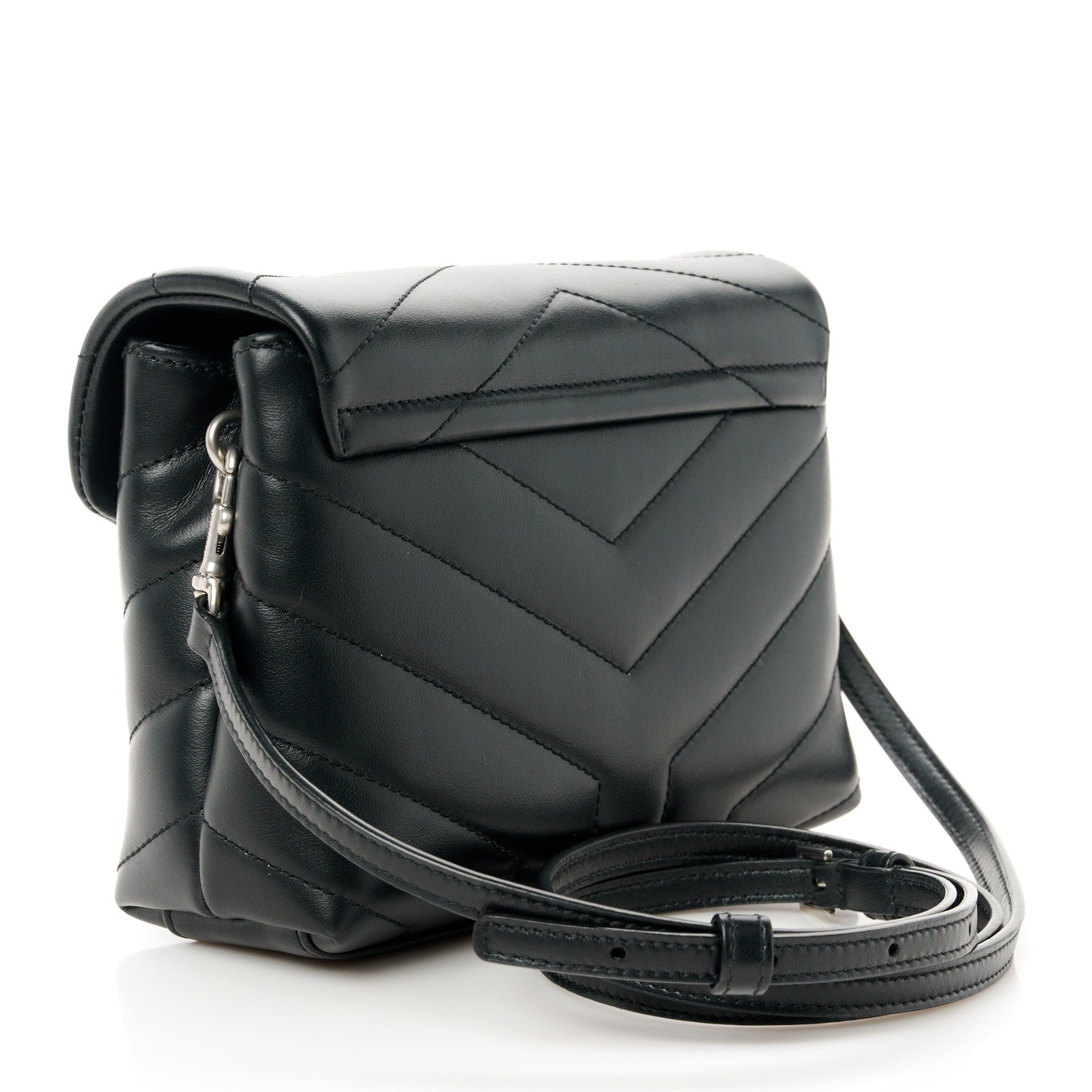 Saint Laurent Calfskin Y Quilted Monogram Toy Loulou Crossbody Bag Black 3 of 12