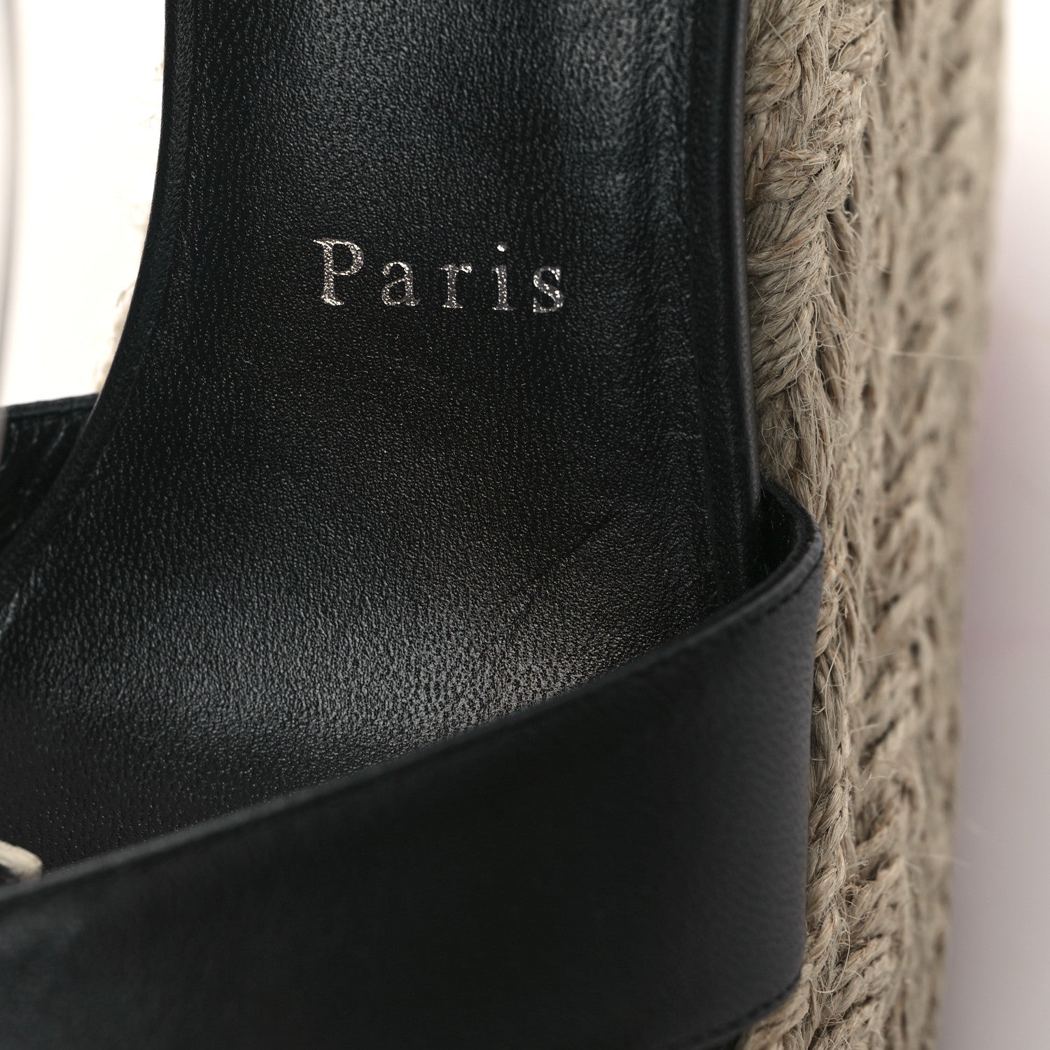 Christian Louboutin Goatskin Mariza Zeppa 130 Espadrille Sandals 38 Black Natural 8 of 8