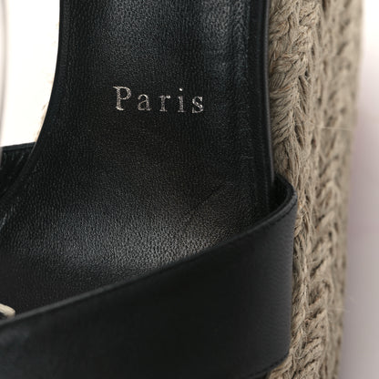 Christian Louboutin Goatskin Mariza Zeppa 130 Espadrille Sandals 38 Black Natural 8 of 8