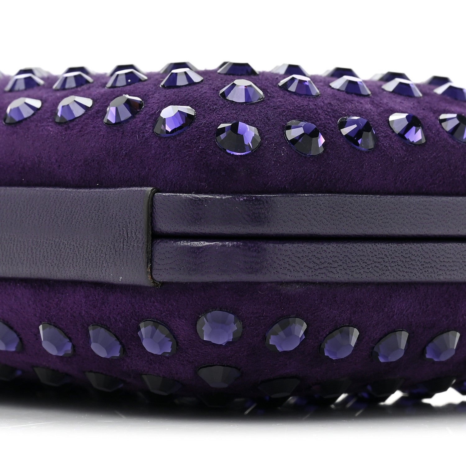 Gucci Satin Swarovski Crystal Clutch Purple 11 of 12