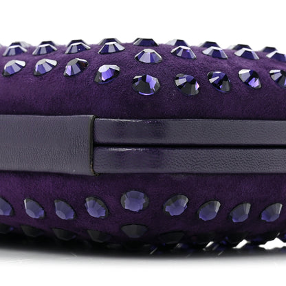 Gucci Satin Swarovski Crystal Clutch Purple 11 of 12