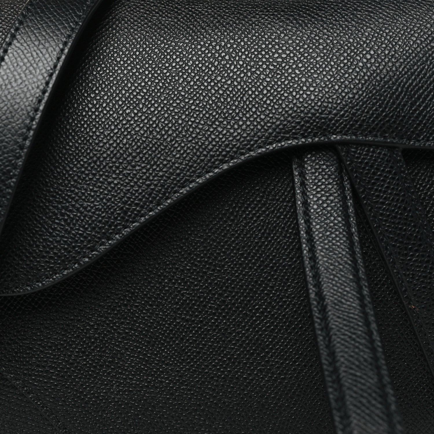 Christian Dior Grained Calfskin Saddle Bag With Strap Black 8 of 10