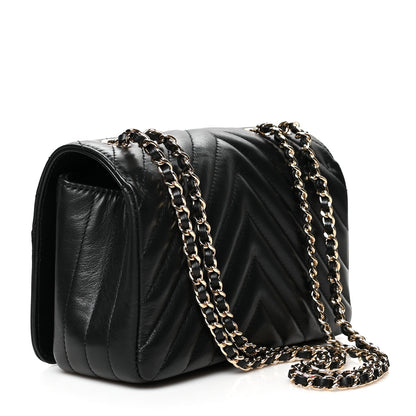 Chanel Calfskin Chevron Quilted Mini Statement Flap Black 3 of 10