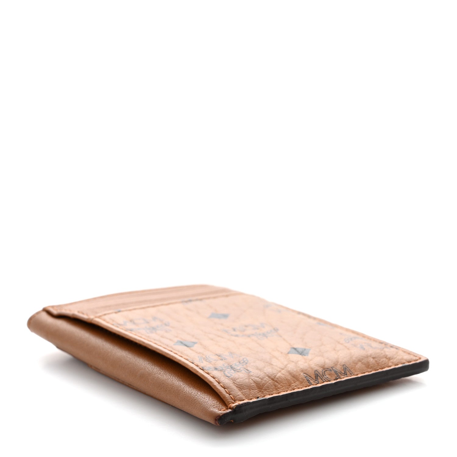 MCM Visetos Money Clip Card Case Cognac 4 of 12