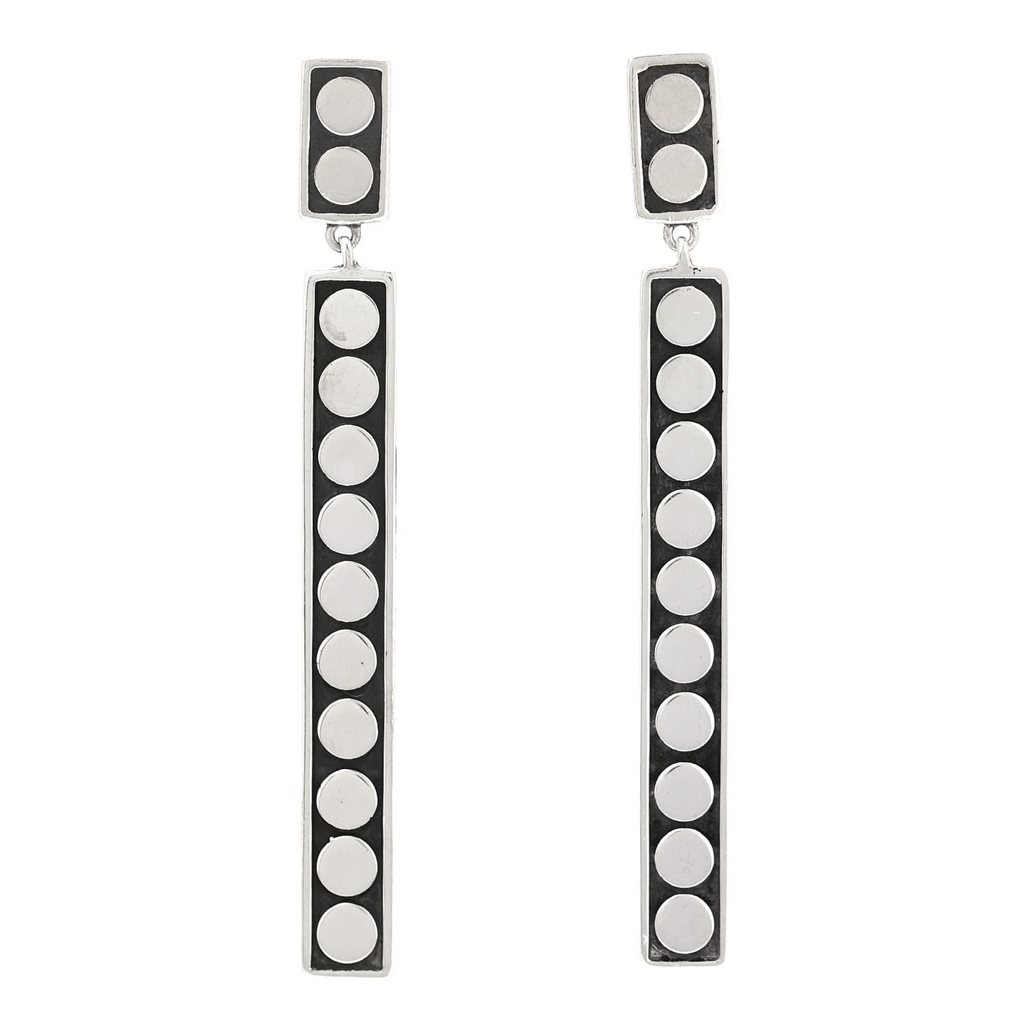 Sterling Silver Linear Dot Earrings