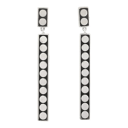 John Hardy Sterling Silver Linear Dot Earrings 1 of 4