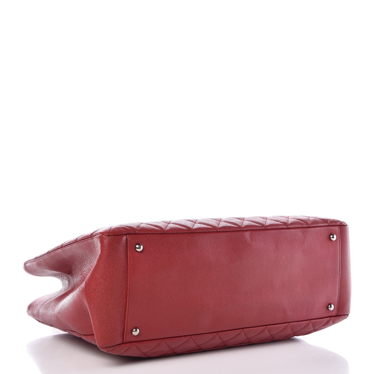 Chanel Caviar Quilted XL Grand Shopping Tote GST Red 4 of 13