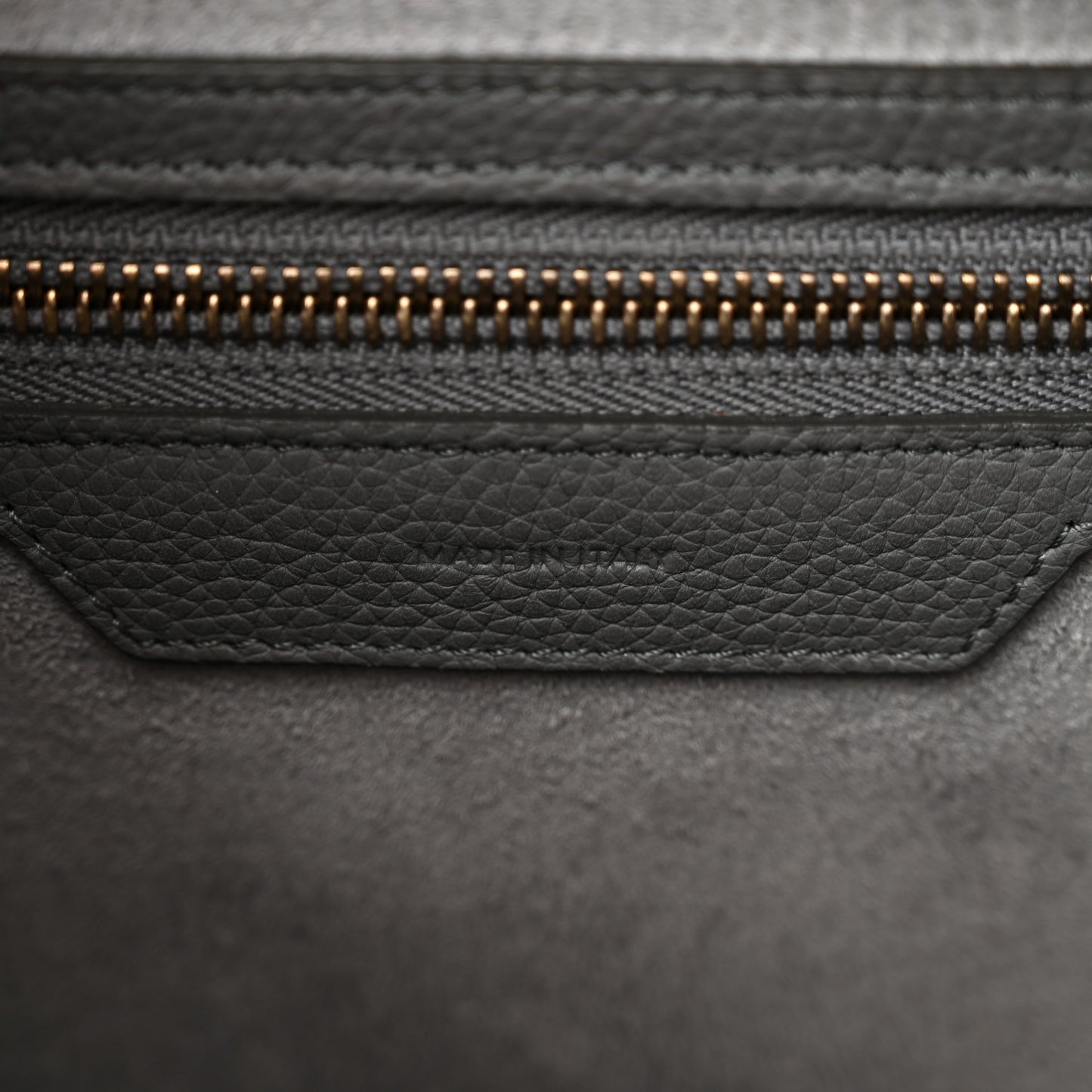 Baby Drummed Calfskin Micro Luggage Kohl