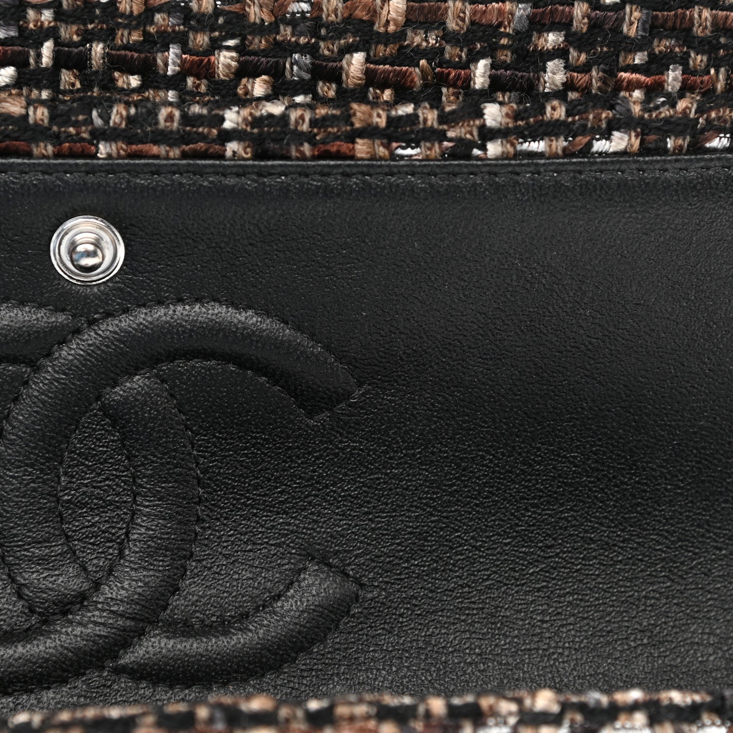 Chanel Tweed Quilted Medium Double Flap Brown 22 of 23