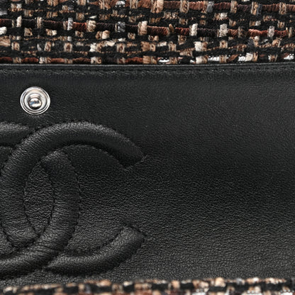 Chanel Tweed Quilted Medium Double Flap Brown 22 of 23