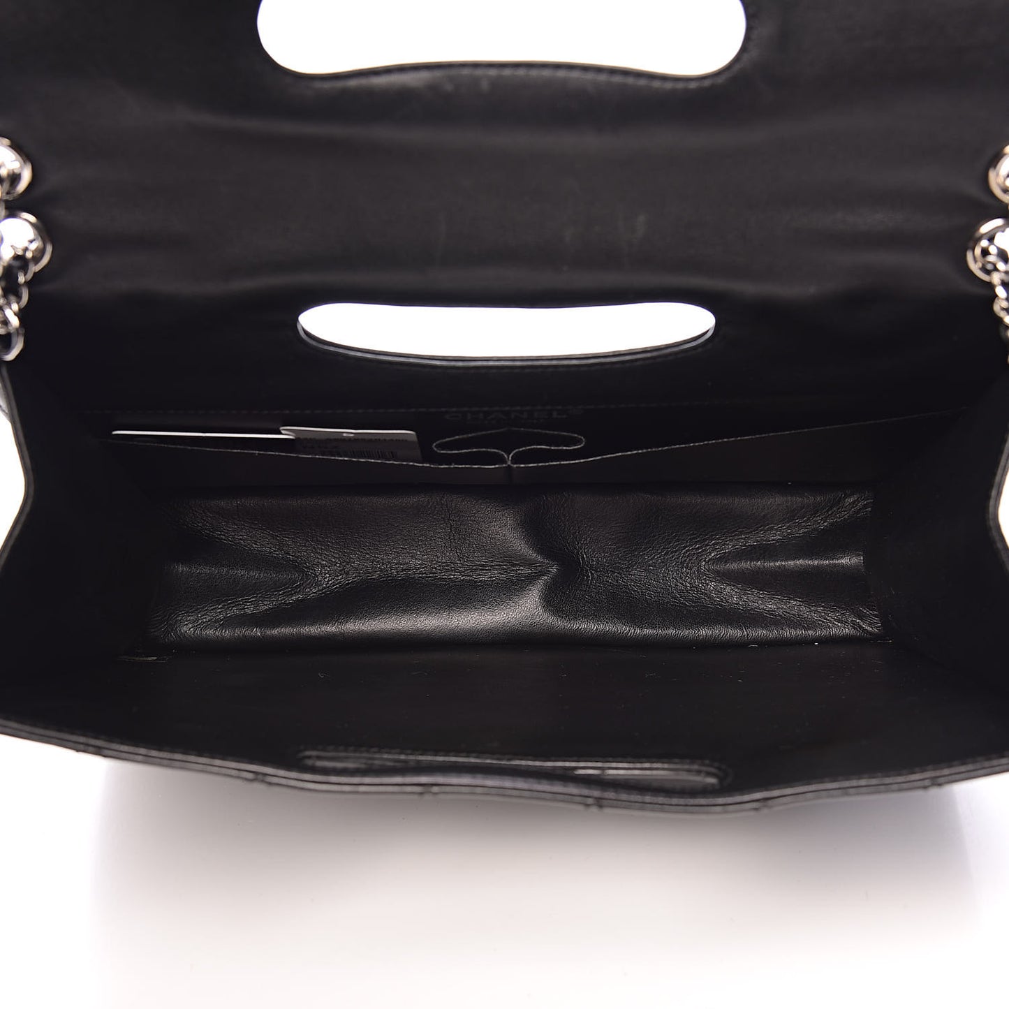 Lambskin Top Handle Logo Flap Black