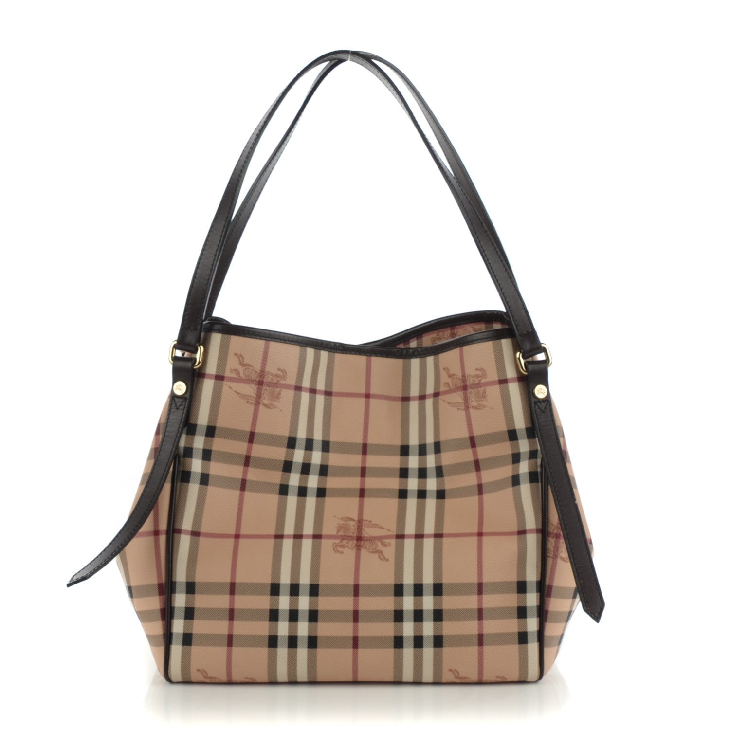 Burberry Haymarket Check Small Canterbury Tote Chocolate 1 of 8