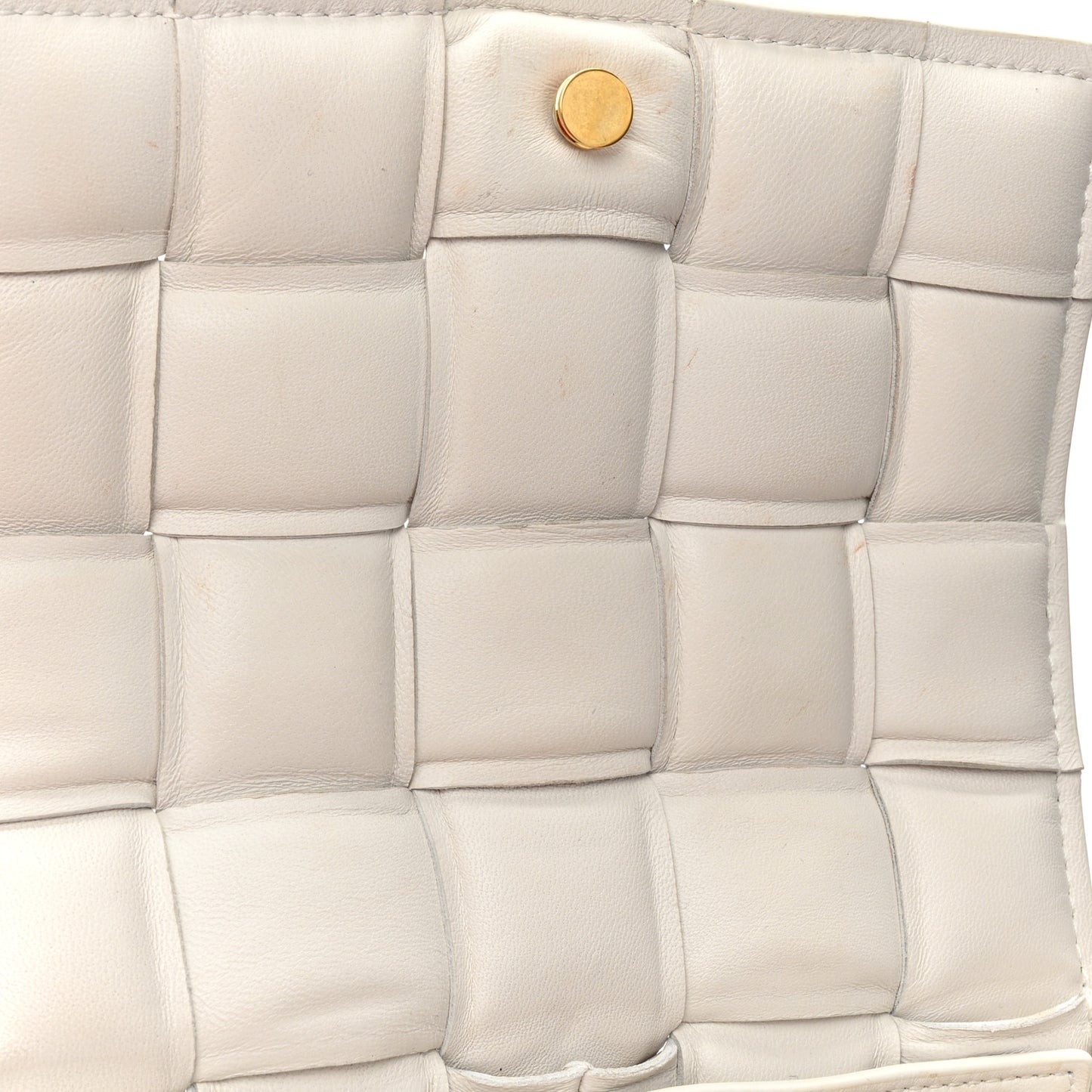 Nappa Maxi Intrecciato Small Padded Cassette Crossbody Bag Chalk