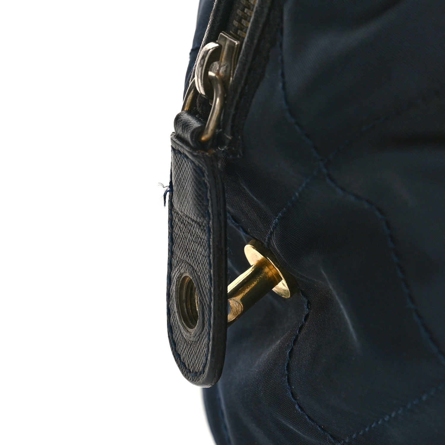 Prada Nylon Tessuto Impuntu Quilted Shoulder Bag Navy 10 of 11