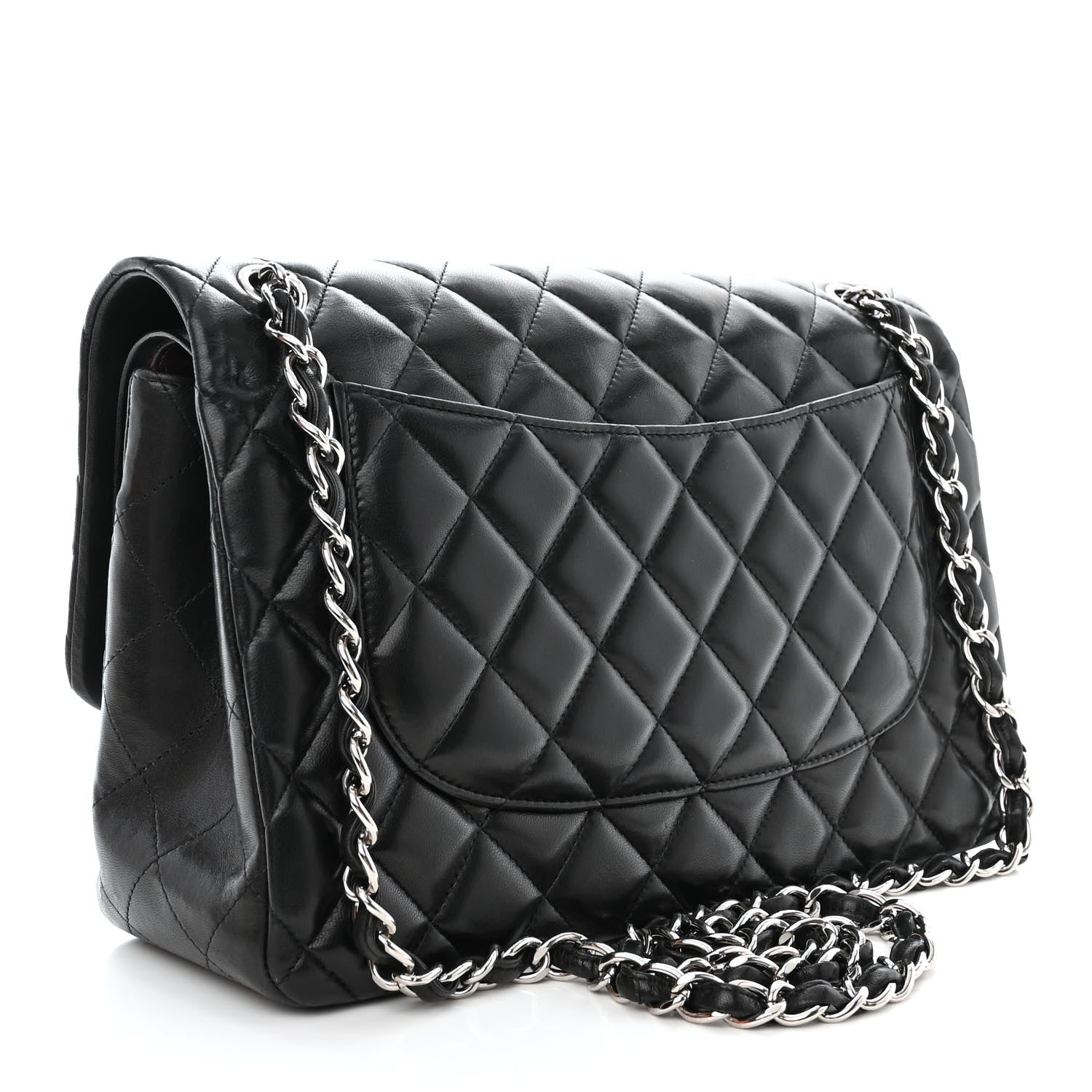 Chanel Lambskin Quilted Jumbo Double Flap Black 3 of 12