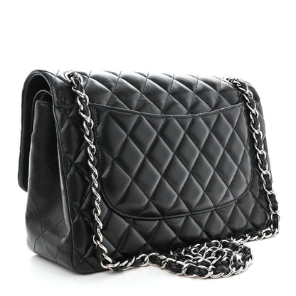 Chanel Lambskin Quilted Jumbo Double Flap Black 3 of 12