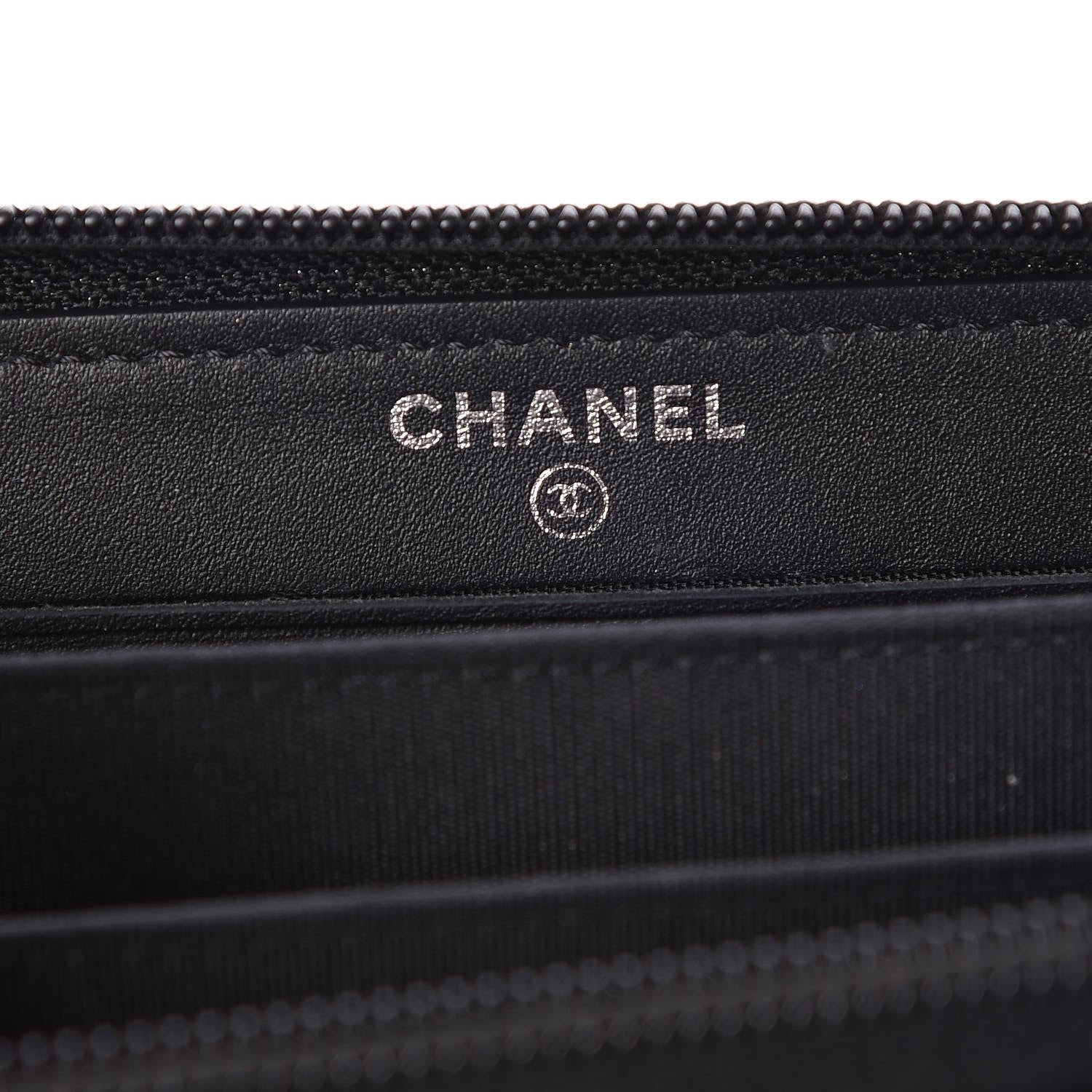 Chanel Distressed Patent Quilted Small Boy Zip Around Wallet Black 7 of 8