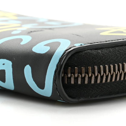 Gucci Calfskin GucciGhost Zip Around Card Case Black New Acquamarine 8 of 12