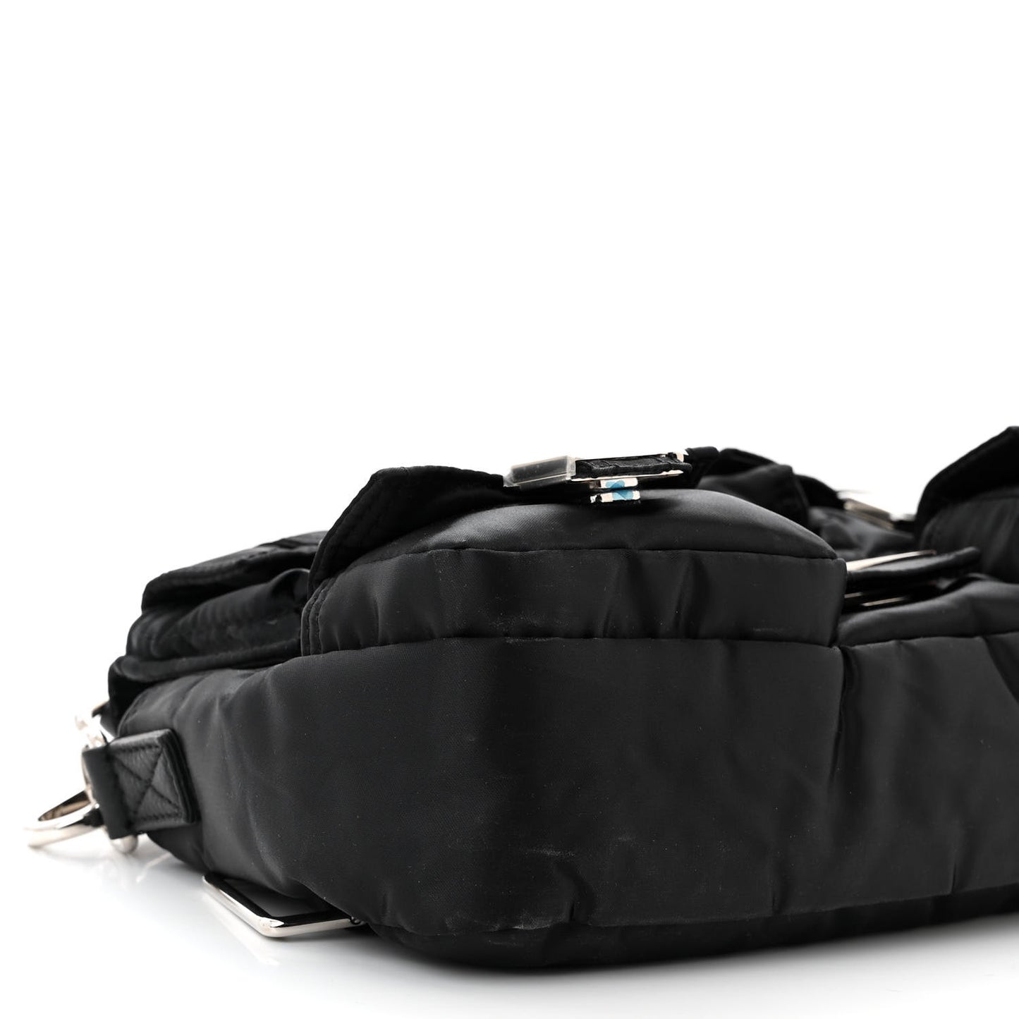 Econyl Cuoio Romano Multipocket Baguette Black