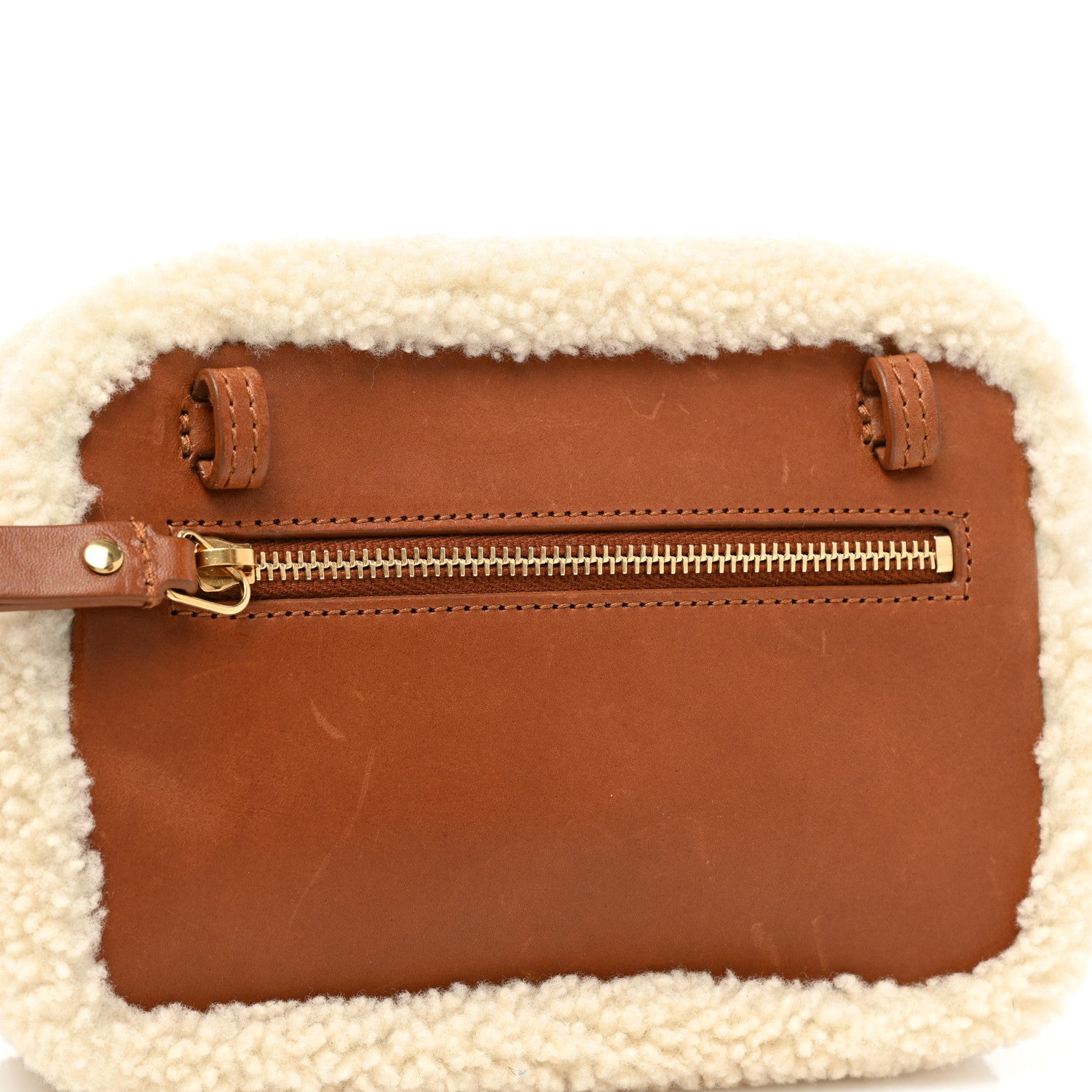 Saint Laurent Shearling Monogram Lou Belt Bag Beige 9 of 9
