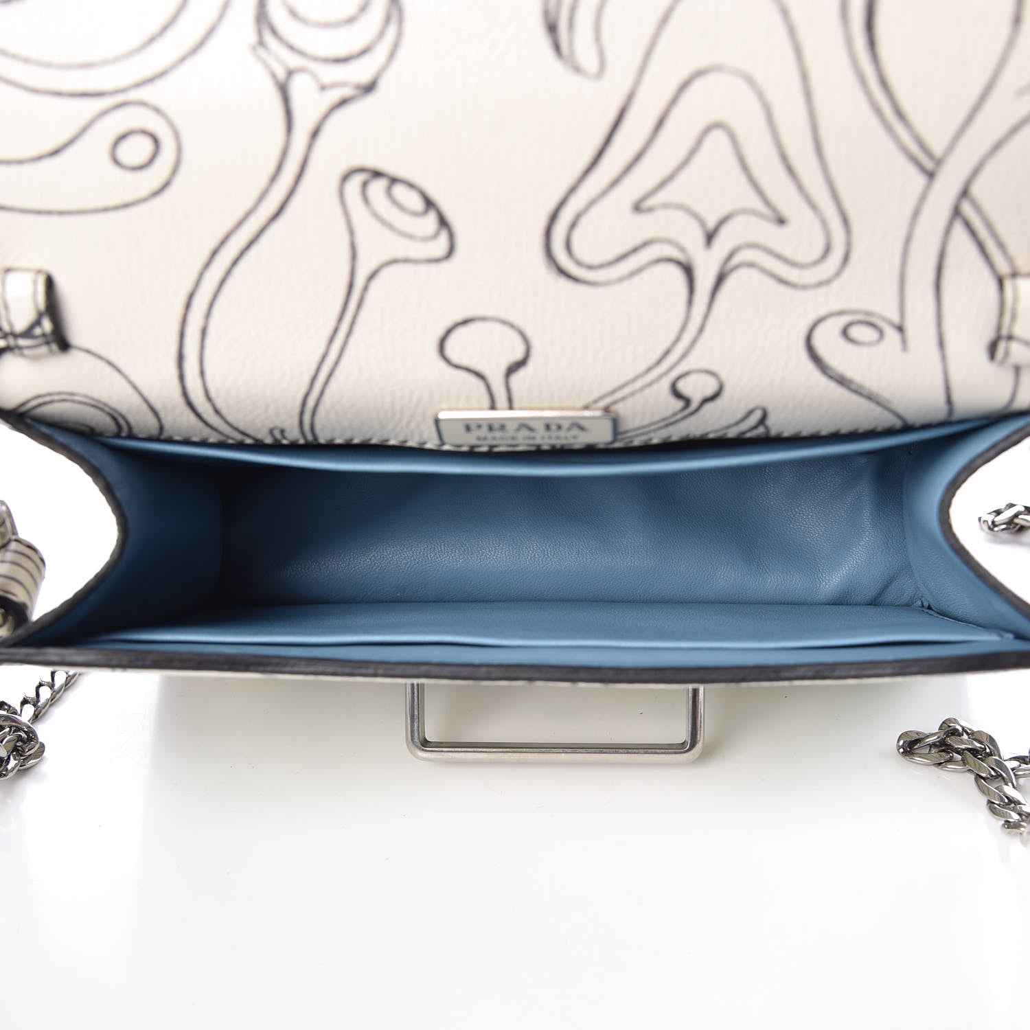 Prada X JAMES JEAN Glace Calfskin Rabbit Print Cahier Chain Wristlet Giada 9 of 9