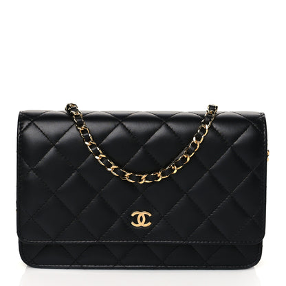 Chanel Lambskin Quilted Wallet On Chain WOC Black 1 of 11