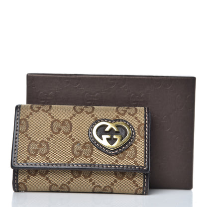 Gucci Monogram Lovely Heart 6 Key Holder Case Brown 8 of 8
