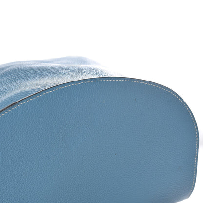 Hermes Taurillon Clemence Sherpa Backpack Blue Jean 10 of 10