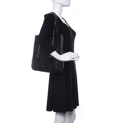 Valentino Garavani Vitello Rockstud Shopper Tote Black 2 of 9