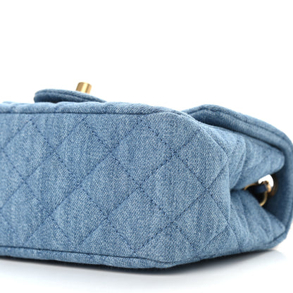 Chanel Denim Quilted Mini Pearl Crush Flap Blue 9 of 9