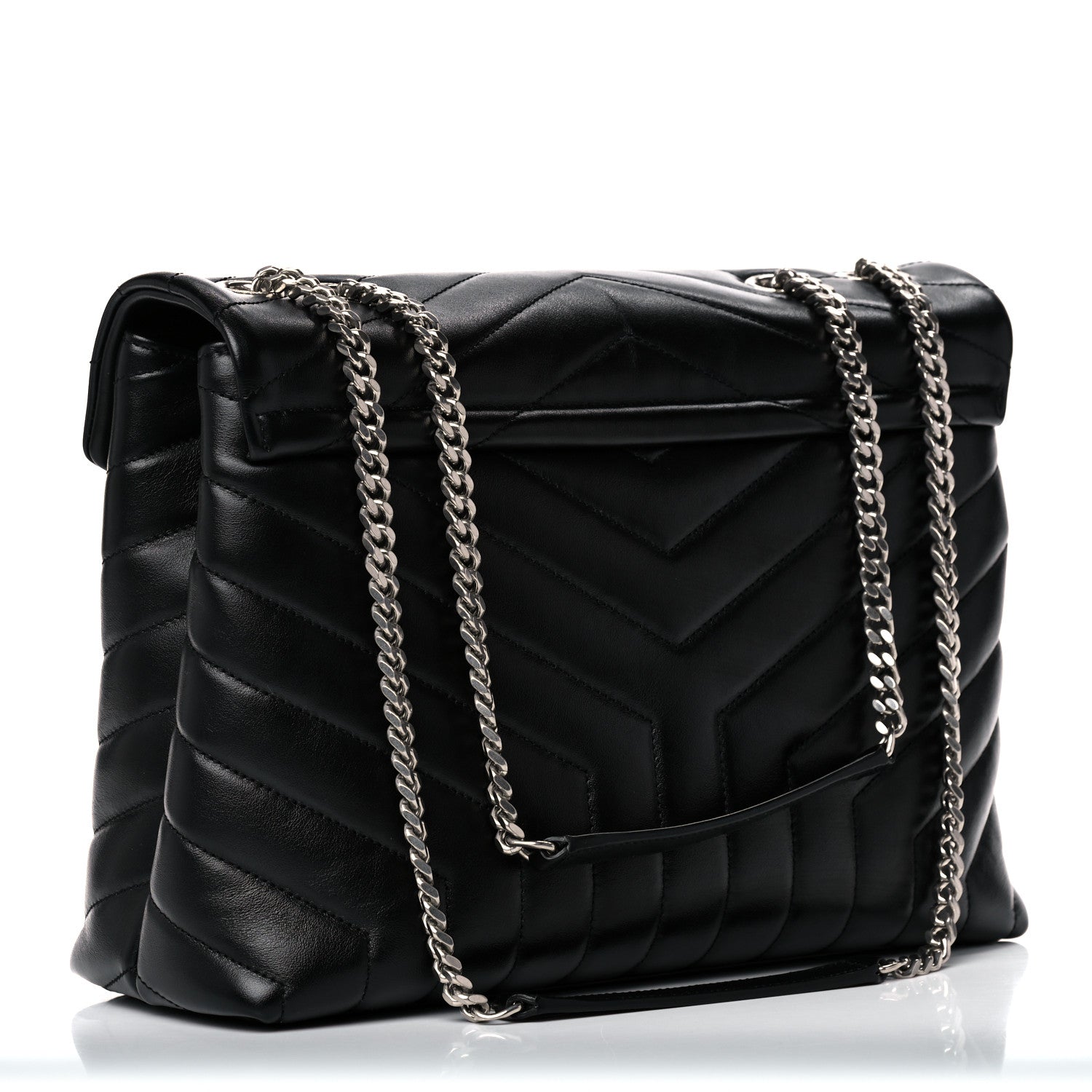 Saint Laurent Calfskin Y Quilted Monogram Medium Loulou Chain Satchel Black 3 of 15