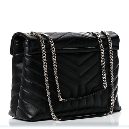 Saint Laurent Calfskin Y Quilted Monogram Medium Loulou Chain Satchel Black 3 of 15