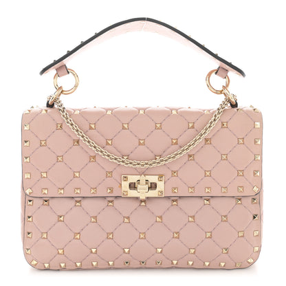 Valentino Garavani Lambskin Medium Rockstud Spike Shoulder Bag Poudre 1 of 15