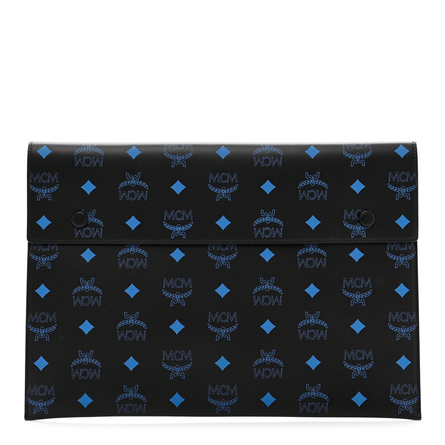 MCM Visetos Color Splash Pouch Black Vallarta Blue 1 of 6