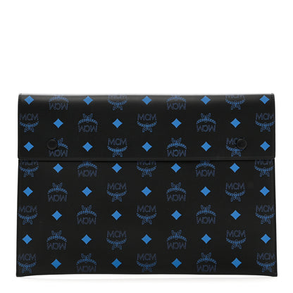 MCM Visetos Color Splash Pouch Black Vallarta Blue 1 of 6