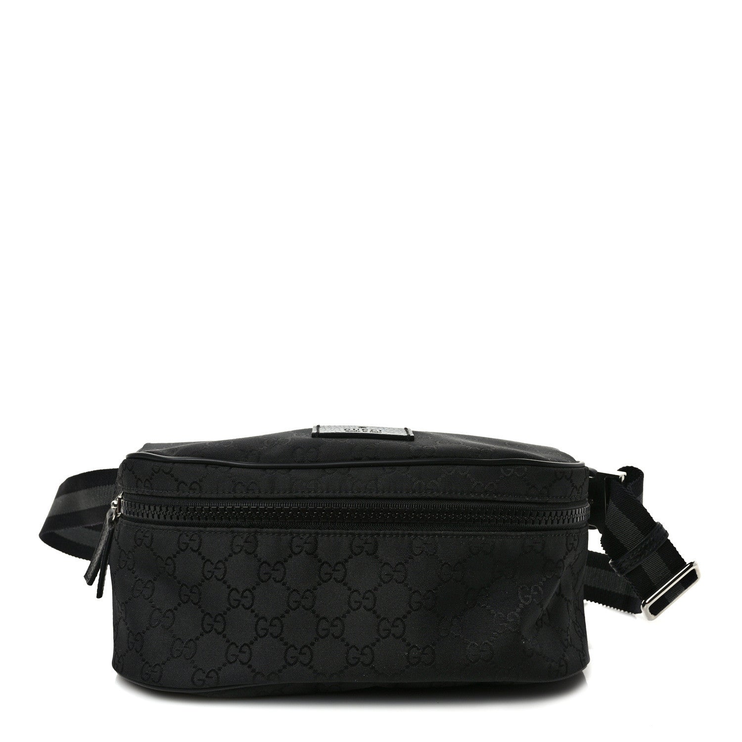Gucci Nylon Monogram Fanny Pack Belt Bag Black 1 of 9