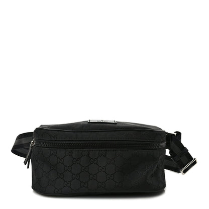 Gucci Nylon Monogram Fanny Pack Belt Bag Black 1 of 9