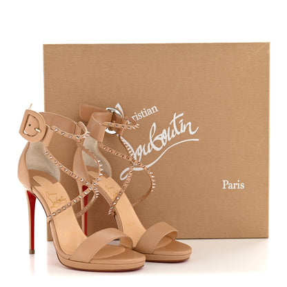 Christian Louboutin Kid Choca Lux 120 Sandals 35 Nude Pink Bronze 10 of 10