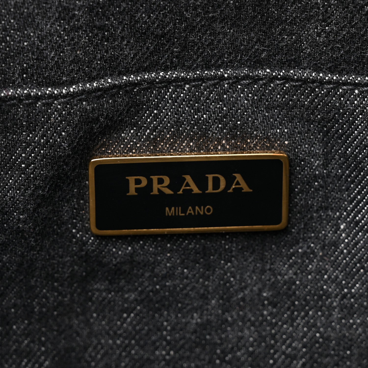 Prada Denim Small Logo Tote Black 6 of 10