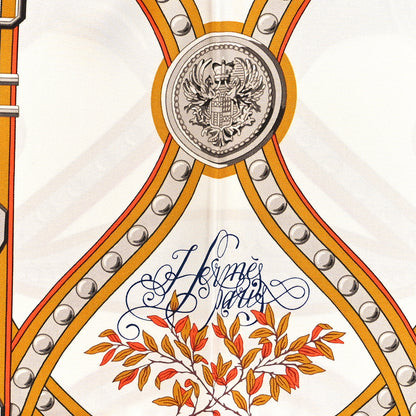 Hermes Silk Twill Grand Tralala 90 White Caramel Miel 2 of 5