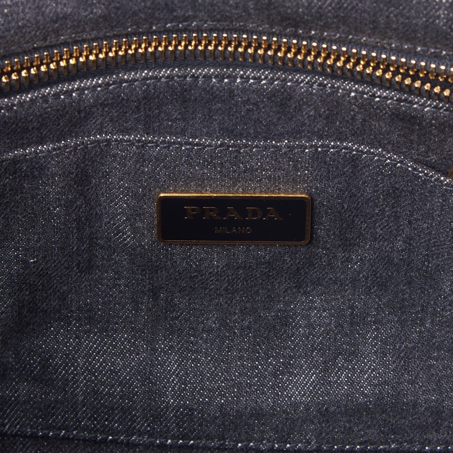 Prada Denim Logo Tote Black 9 of 9