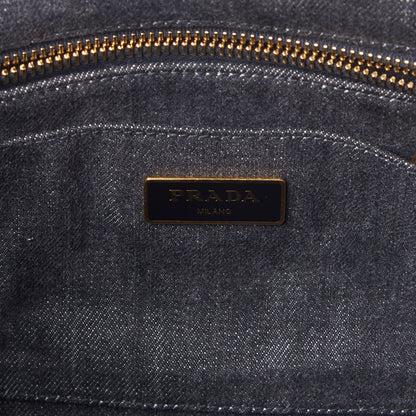Prada Denim Logo Tote Black 9 of 9