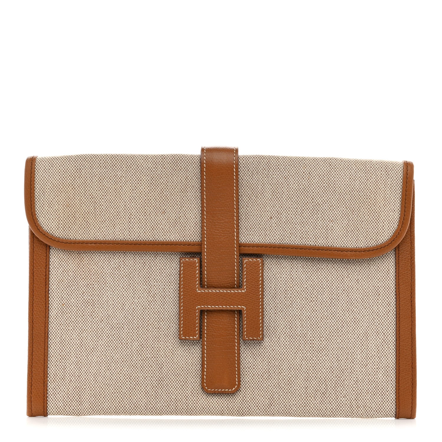 Hermes Peau Porc Toile Jige PM Clutch 1 of 9