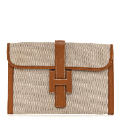 Hermes Peau Porc Toile Jige PM Clutch 1 of 9