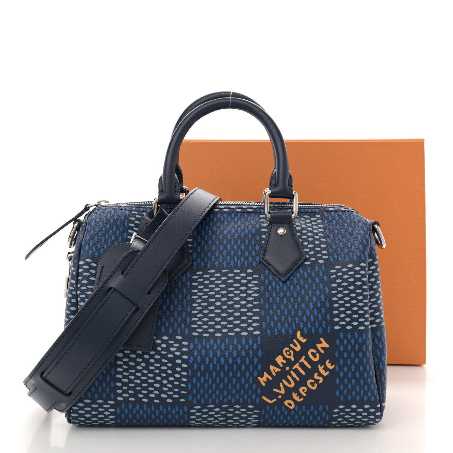 Louis Vuitton Damier Heritage Speedy Bandouliere 25 Blue 10 of 10