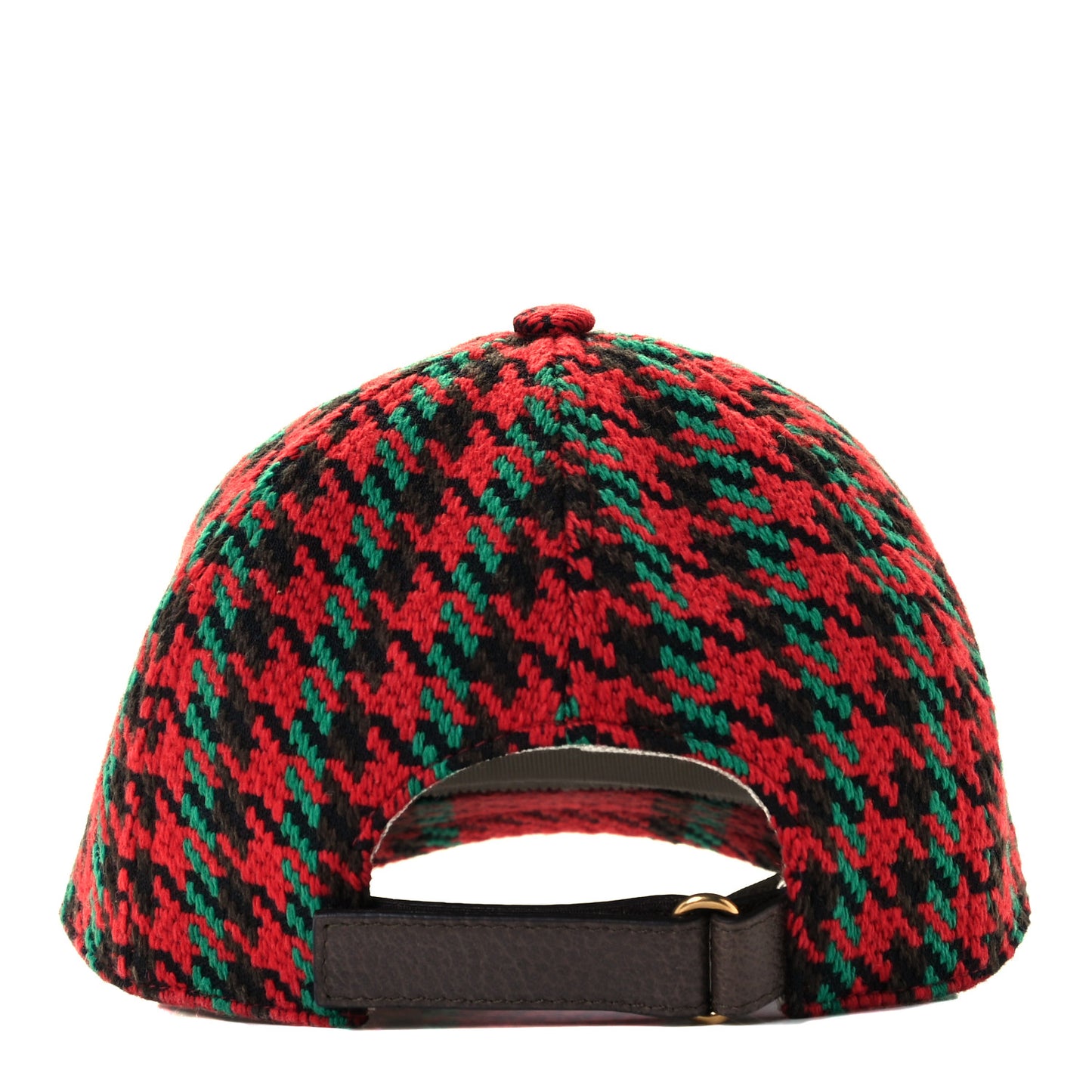 Tweed Wool Houndstooth Interlocking G Baseball Hat S Red Green